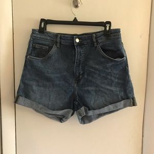 High waisted denim shorts